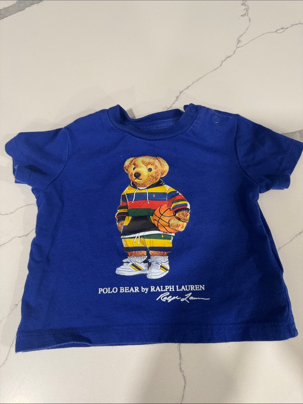 Ralph Lauren Polo Bear Kids' Blue Graphic Tee